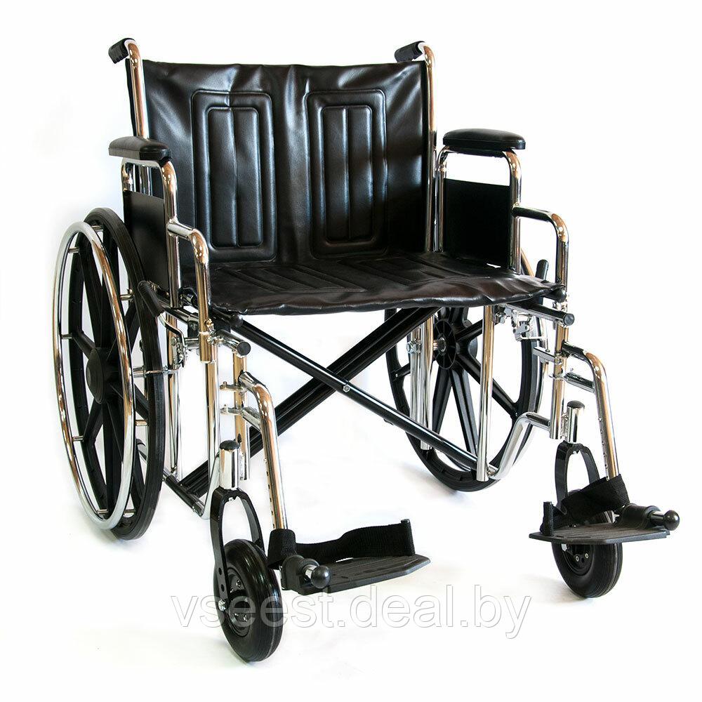 Инвалидное кресло-коляска 711AE повышенной грузоподъемности (кожзам) Под заказ 7-8 дней - фото 1 - id-p85195486