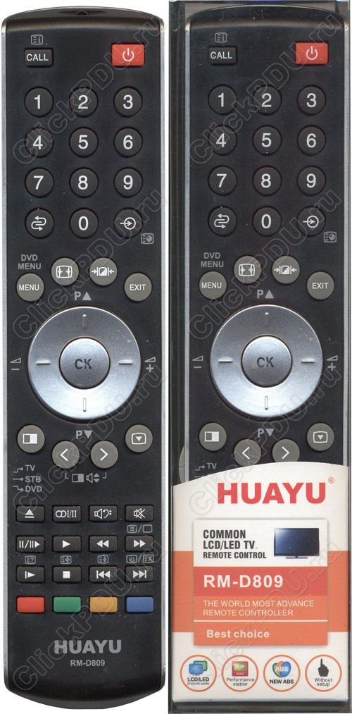 Пульт телевизионный Huayu для Toshiba RM-D809 корпус CT-90272 универсальный пульт