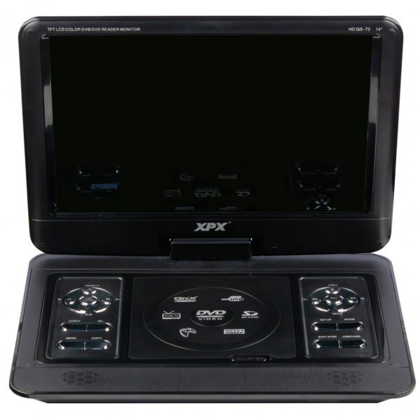 Портативный DVD-плеер XPX EA-1369D 14" (с цифровым ТВ-тюнером DVB-T2)