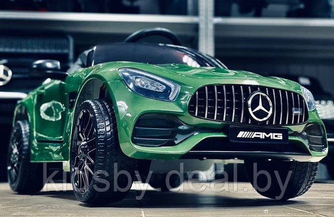 Детский электромобиль RiverToys Mercedes-Benz AMG GT O008OO (зеленый глянец) автокраска лицензия - фото 1 - id-p128088427