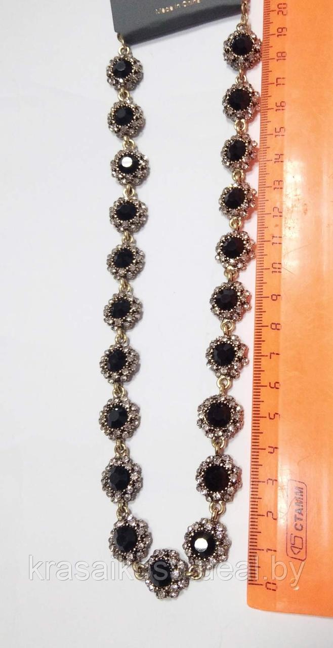 Ожерелье гибкое цветы Черный, Бронзовый - фото 1 - id-p144900427