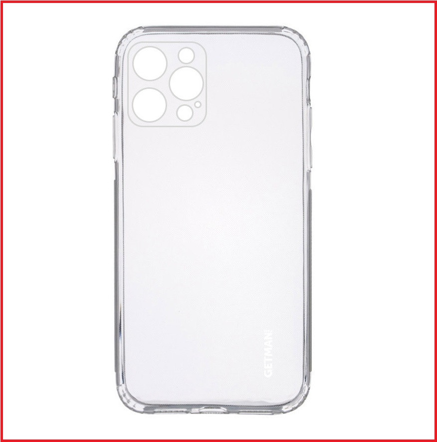 Чехол-накладка для Apple Iphone 12 pro (силикон) прозрачный с защитой камеры