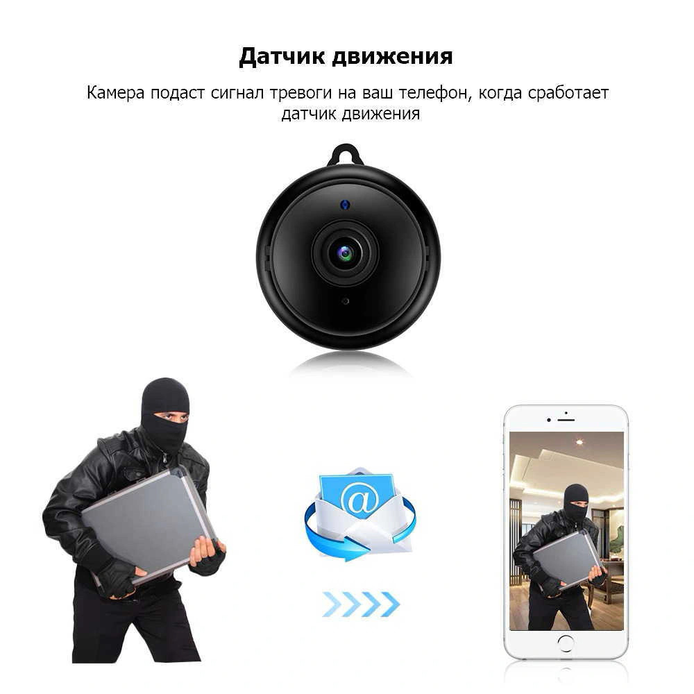 Беспроводная мини IP-камера наблюдения Видеоняня WiFi Smart Net Camera - фото 6 - id-p144977253