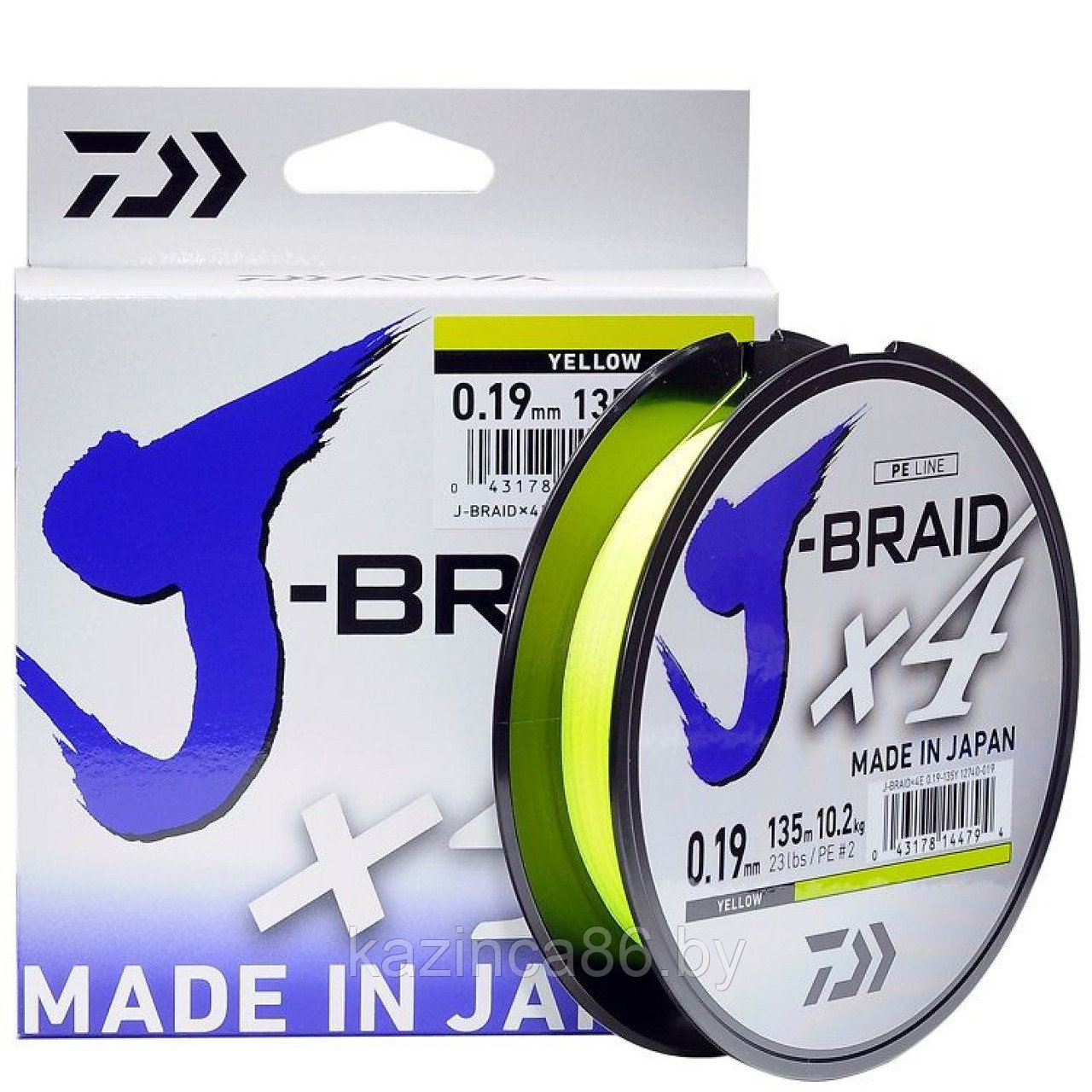 Плетёнка Daiwa J-Braid x4 Yellow 0.13мм (135м)