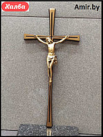 Бронзовый крест с распятием на памятник 30см.