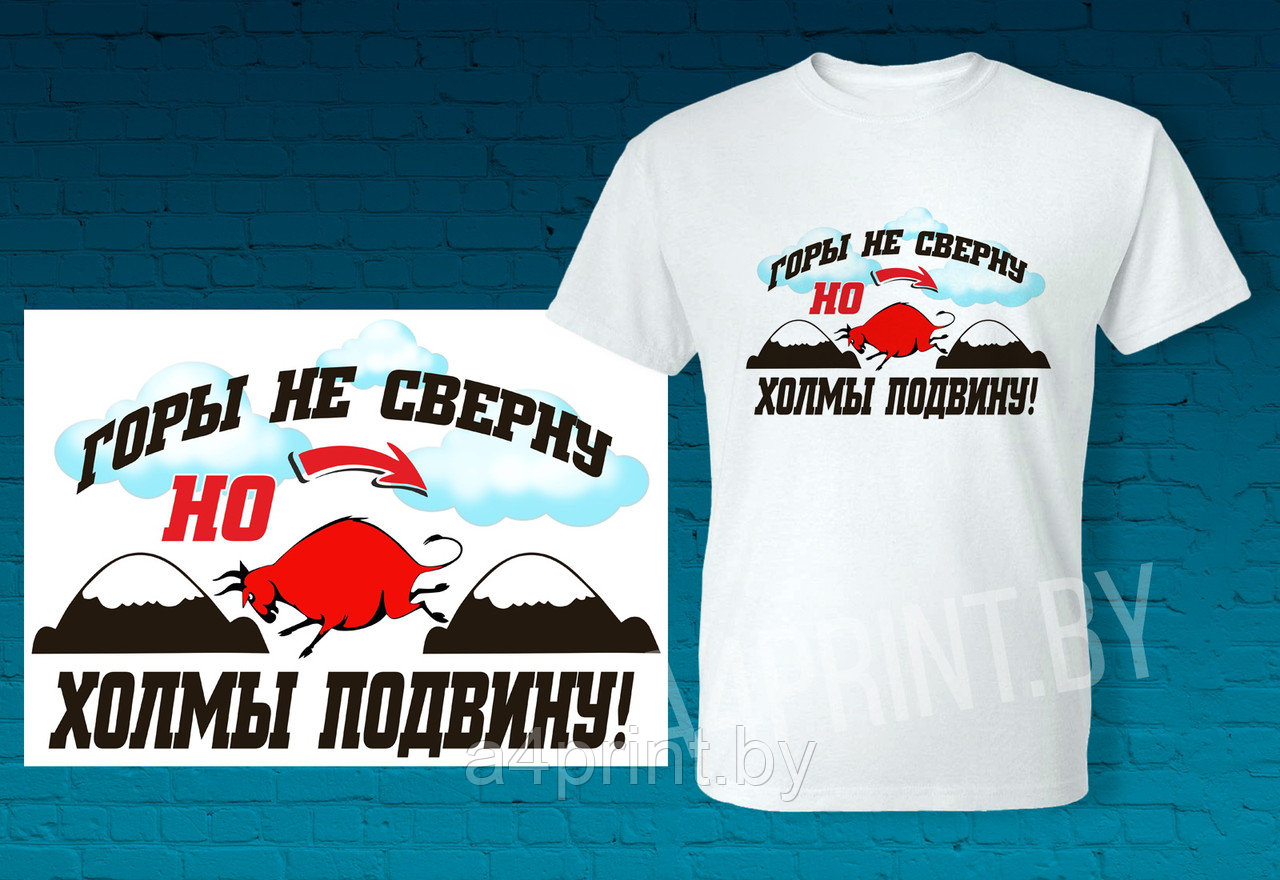 Мужские футболки "Горы не сверну"