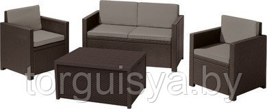 Набор мебели Monaco Set (диван, 2 кресла, столик-сундук), коричневый, фото 2