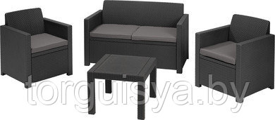 Набор уличной мебели (скамья двухместная,два кресла, столик ) Alabama Set, графит, фото 2