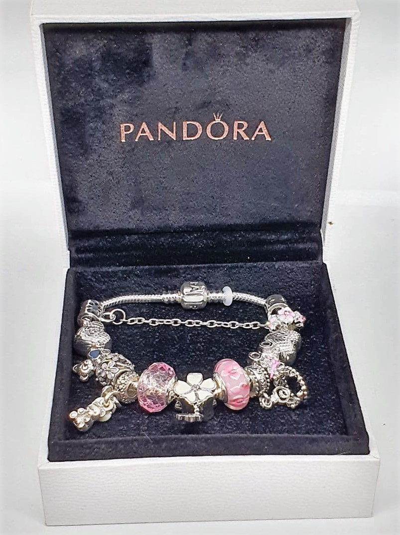 Браслет в стиле Пандора (PANDORA) Суперкачество Розовые шармы - фото 2 - id-p144997289