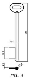 	ГПЗ-3 шир.103x20x5.8мм лат