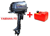 Лодочный мотор Sea-Pro F5S (139 см3), четырехтактный (копия YAMAHA F5) + бак 12.0 л