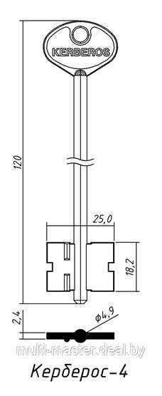 Керберос-4 дл.120х18.2х25х4.9 лат - фото 1 - id-p11807901