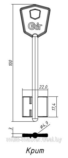 	Крит-М 100х17.4x4.9мм лат