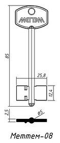 	Меттем-08ПЛ кор.уз."прям"88x12.4x5 лат