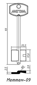 	Меттем-09 дл.уз."вертл"98x17.5x5 лат