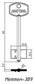 	Меттем-3В9 кор.уз.прям.88x12.4x5