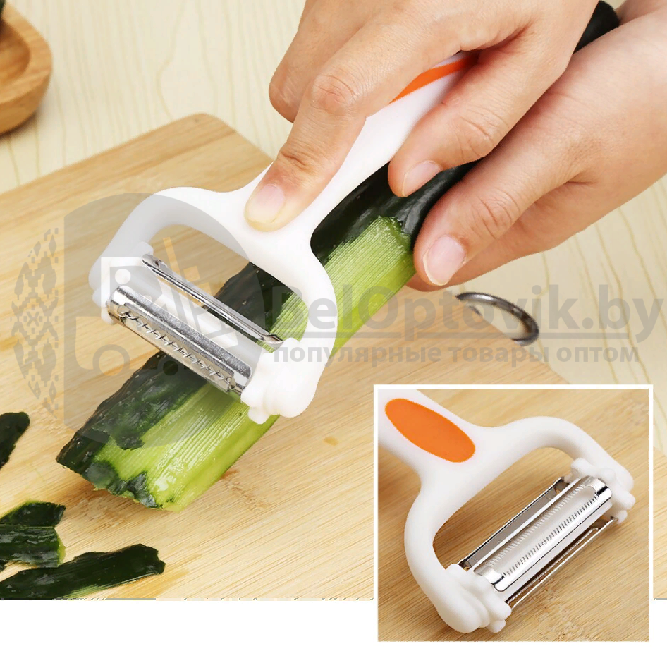 Фрукто-овощечистка 3в1 для шинковки, для овощей и фруктов TV Triples Slicer (набор ножей) - фото 8 - id-p145038455