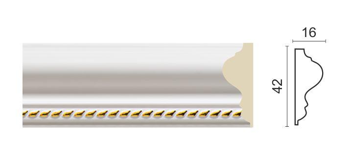 Молдинг 301-115G Коллекция:НЕО КЛАССИКА (42х16х2400 мм) 24