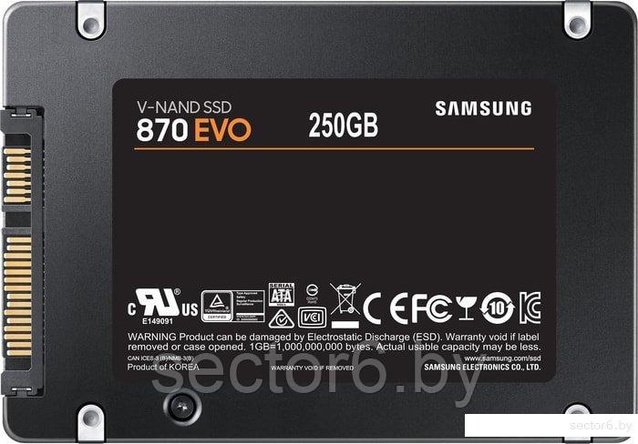 SSD Samsung 870 Evo 250GB MZ-77E250BW - фото 2 - id-p145084250