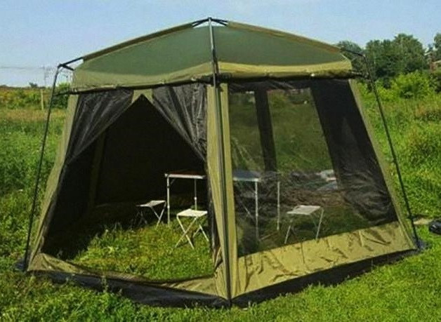 Палатка тент шатер с сеткой и шторками, арт. LANYU 1629 (430х430х230см) - фото 1 - id-p145085124