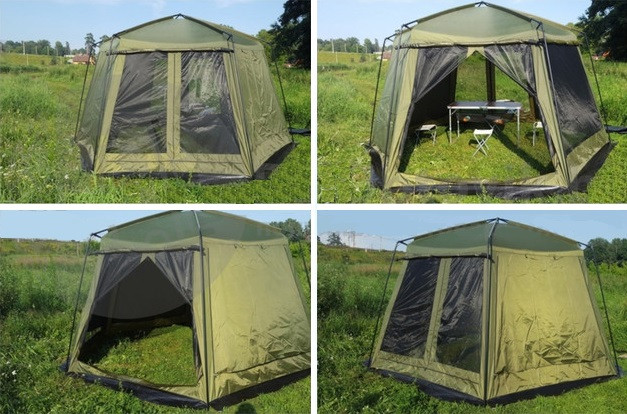 Палатка тент шатер с сеткой и шторками, арт. LANYU 1629 (430х430х230см) - фото 3 - id-p145085124