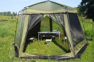 Палатка тент шатер с сеткой и шторками, арт. LANYU 1629 (430х430х230см) - фото 2 - id-p145085124