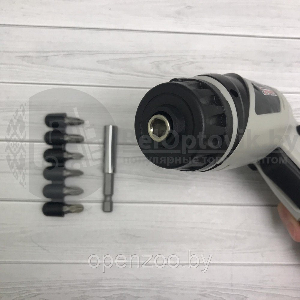 Шуруповерт X-Power Cordless Screwdriver на батарейках с набором бит KCS-616 Серый - фото 5 - id-p143214810