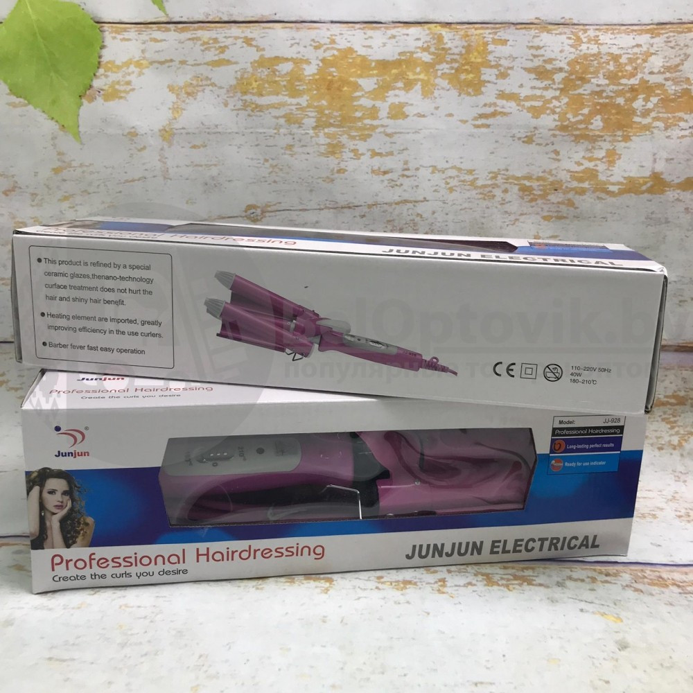 Тройная плойка для создания волн Professional Hairdressing JUNJUN ELECTRICAL JJ-928 - фото 4 - id-p99308449