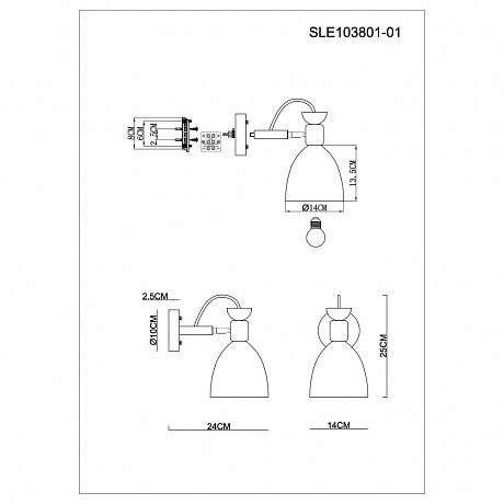 Бра Evoluce Balcamo SLE103801-01 - фото 2 - id-p145130915