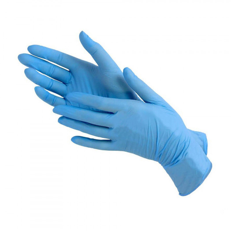 Перчатки нитриловые, размер М Цвет:голубой 100шт. (50пар).