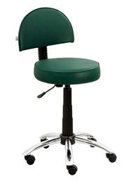 Табурет стул Соло хром + спинка для офиса и дома, стулья Solo Chrome High в искусственной коже V - фото 1 - id-p11837846