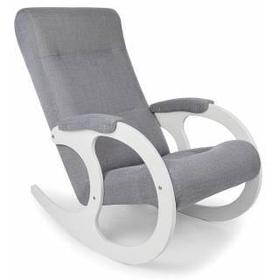 Кресло-качалка Бастион 3 (серое Мемори 15) Белые ноги