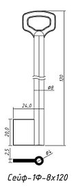 	Сейф-1Ф-8х120 (120x20)(8х4)мм лат