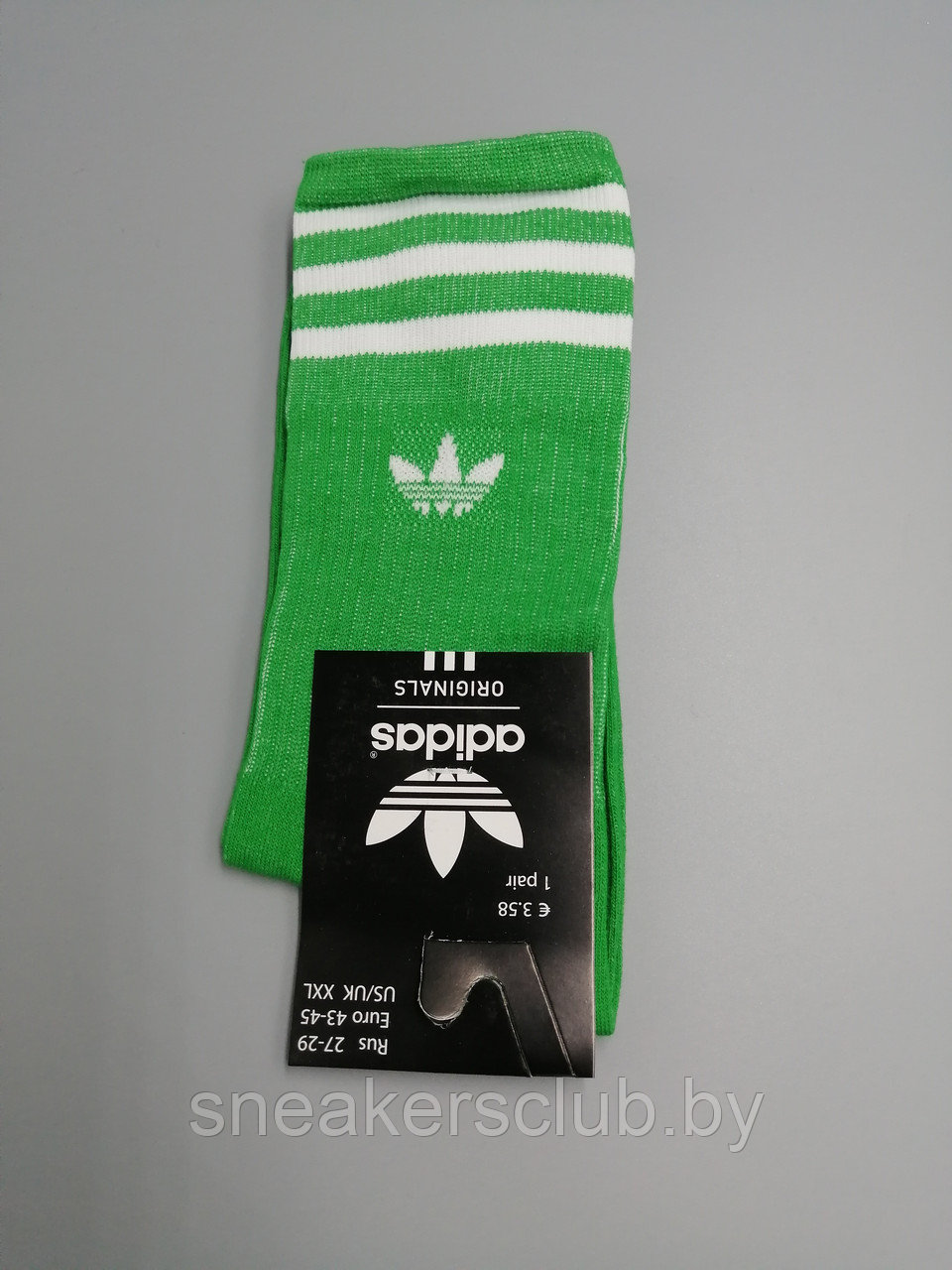 Зелёные носки Adidas / размер 36-41 / удлиненные носки / носки с резинкой / яркие носки - фото 2 - id-p145187919