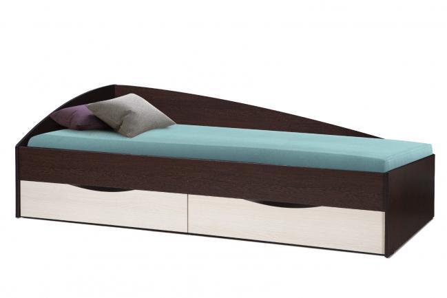 Кровать Фея 3 ассиметричная 80х190 с ящиком фабрика Олмеко (4 варианта цвета) - фото 4 - id-p145196804