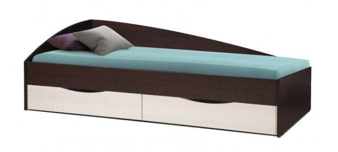 Кровать Фея 3 ассиметричная 80х190 с ящиком фабрика Олмеко (4 варианта цвета) - фото 6 - id-p145196804