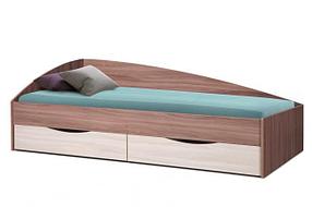 Кровать Фея 3 90х200 ассиметричная с ящиком фабрика Олмеко (3 варианта цвета)