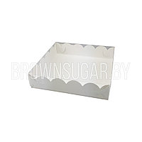 Коробка для печенья и пряников с прозрачной крышкой Белая (Россия, 150х150х30 мм)