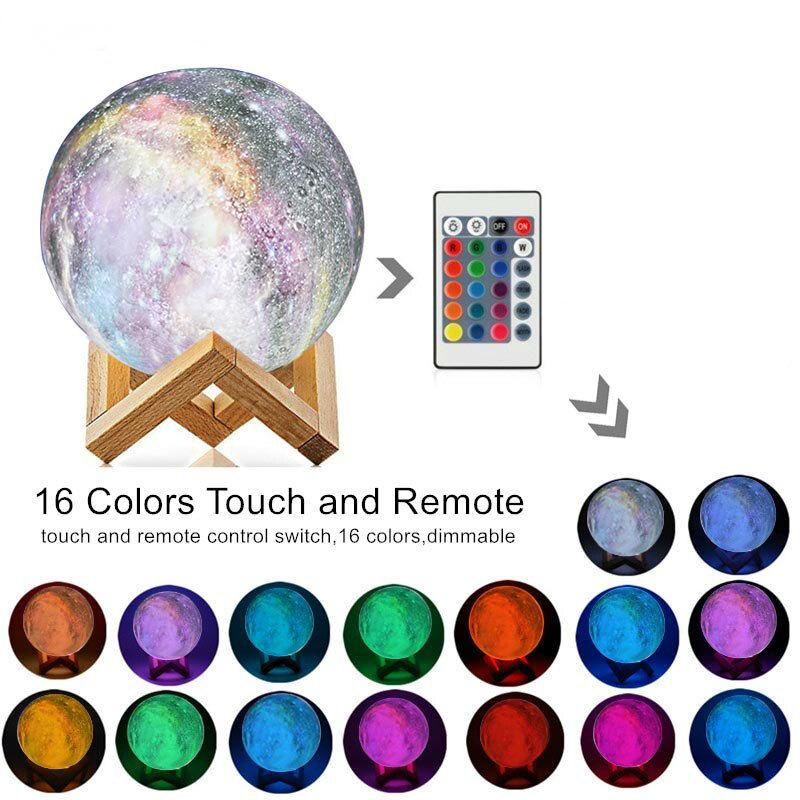 Ночник-светильник ЛУНА (MOON) 16 цветов с пультом управления диаметр 18 см - фото 2 - id-p145259996