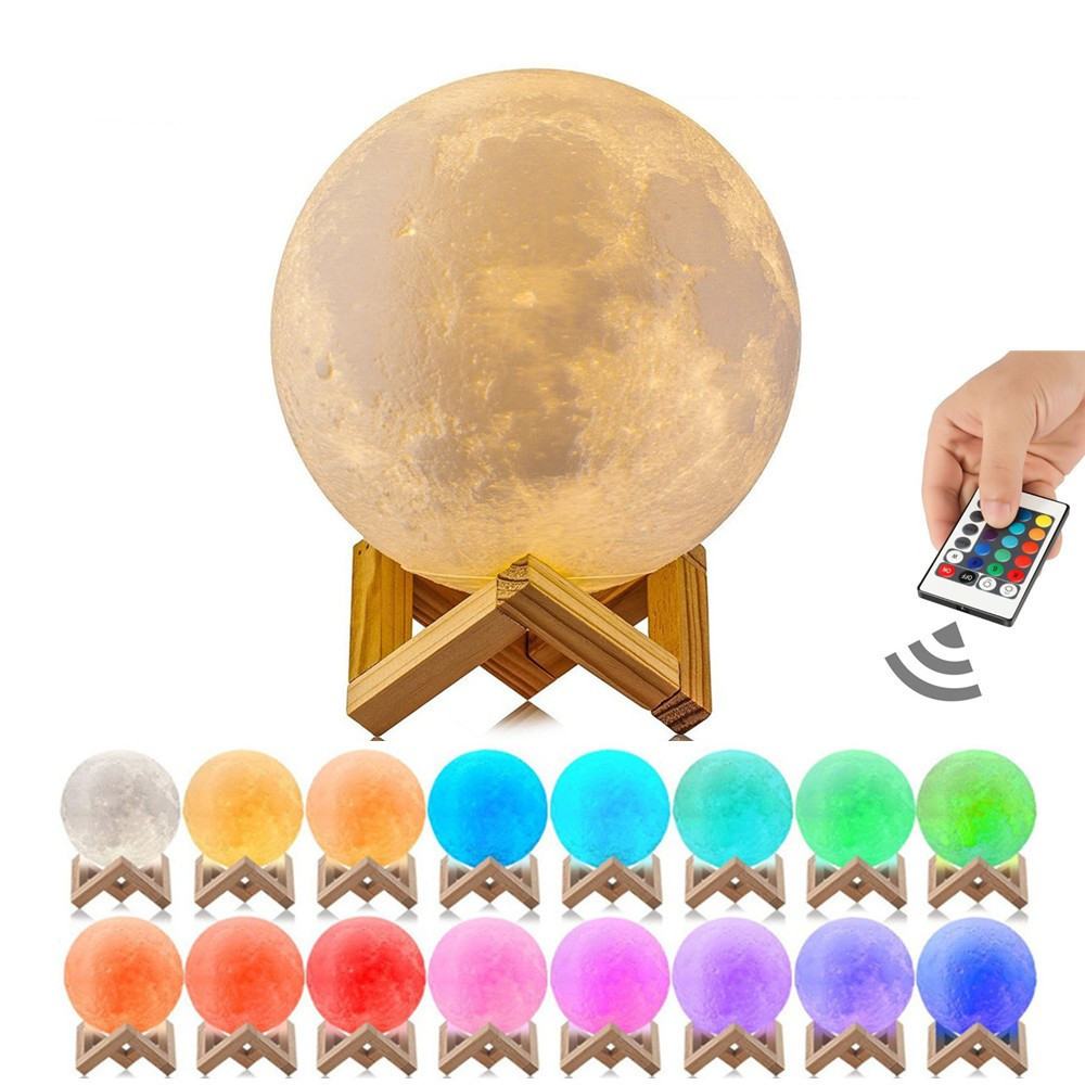 Ночник-светильник ЛУНА (MOON) 16 цветов с пультом управления диаметр 18 см - фото 3 - id-p145259996