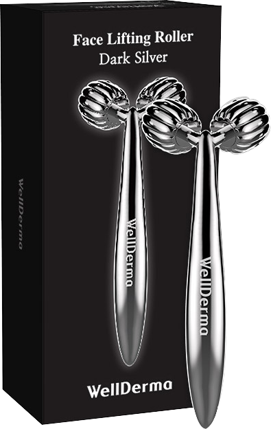 Механический массажёр для лица Wellderma Face Lifting Roller Dark Silver