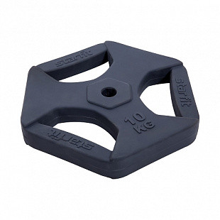 Диск обрезиненный с хватами Starfit BB-205 10 кг grey