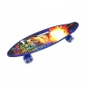 Скейтборд, детский скейт, пенниборд светящиеся колеса ПУ, с ручкой арт.122 - фото 3 - id-p145274904