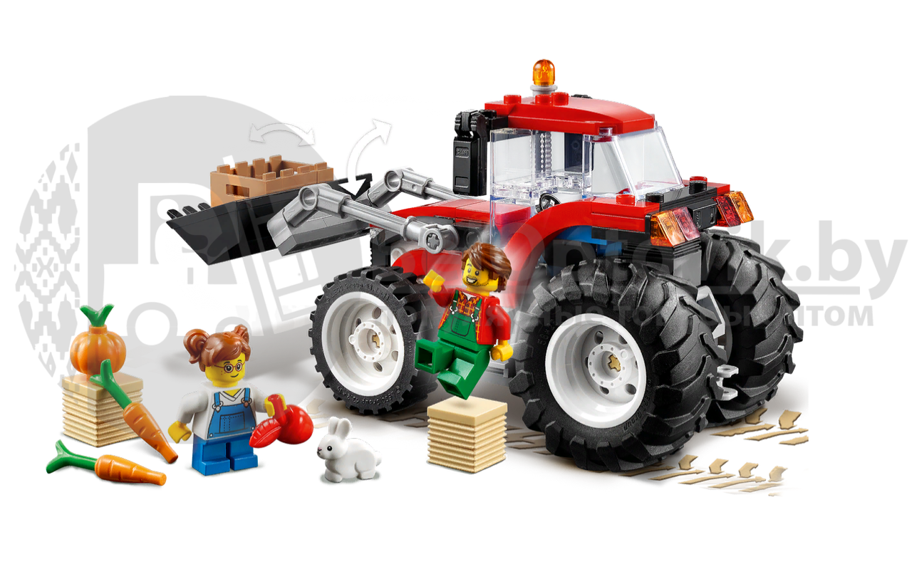 Оригинал Конструктор LEGO City 60287 Трактор механический, подвижный ковш ( трактор, тракторист, фермер, 3 - фото 9 - id-p145311471