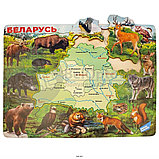 Деревянный пазл Карта Беларуси животные и области, 21 элемент, толщ.06 мм, фото 2