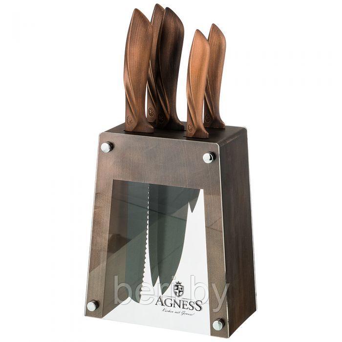 911-678 Набор ножей Agness, на подставке, 6 предметов, нержавеющая сталь - фото 2 - id-p145337713