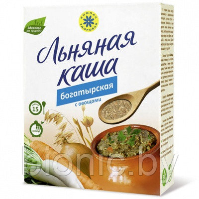 Каша льняная заварная  "БОГАТЫРСКАЯ", Компас Здоровья, 400гр 1/15