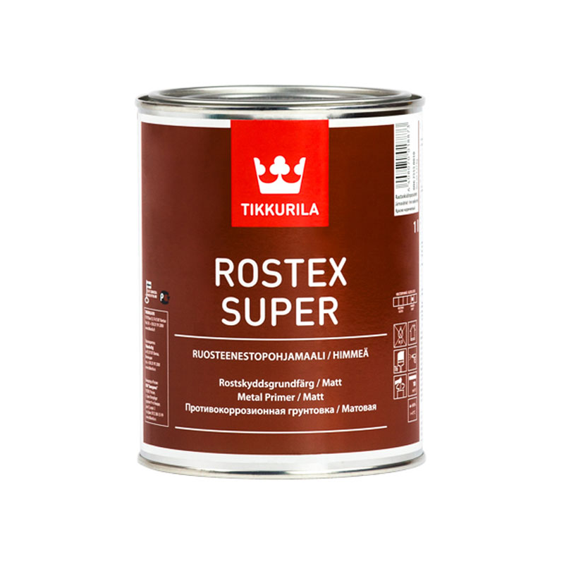 Грунтовка TIKKURILA ROSTEX SUPER Ростекс супер противокоррозионная грунтовка 1л