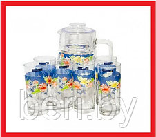 N3215 Набор стаканов с кувшином Arcopal Florine, 7 предметов, для воды, соков, компотов