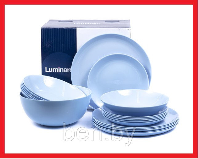 P2961 Столовый сервиз Luminarc Diwali Light Blue, набор тарелок, 19 предметов - фото 1 - id-p145350649